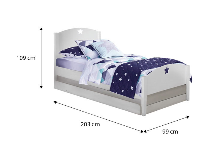 Starlight Single Bed Frame with Pull Out Single Bed
